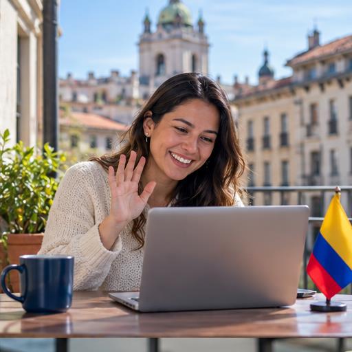 Colombiana residente en el exterior se comunica con Colombia